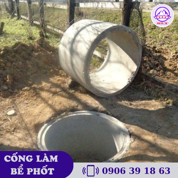 lắp cống bi làm bể phốt