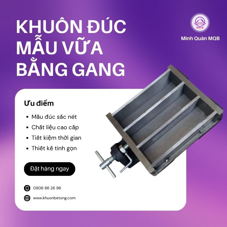 Khuôn đúc mẫu xi măng bằng gang