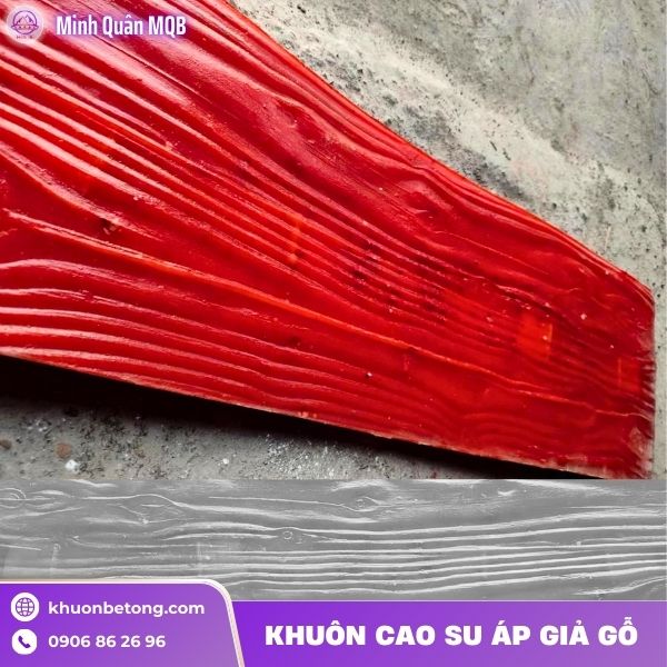 Khuôn cao su áp bê tông giả gỗ