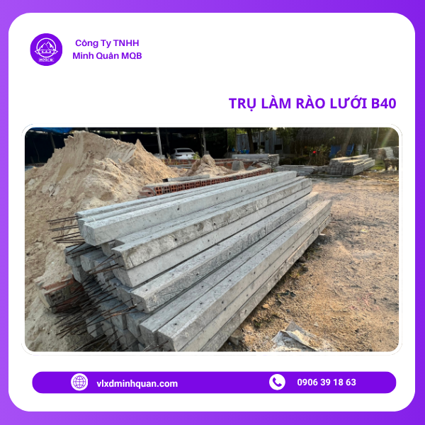 trụ rào lưới B40 tại Bình Chánh