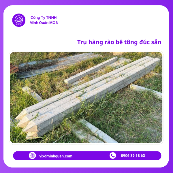 xưởng sản xuất trụ xi măng 3m tại long an