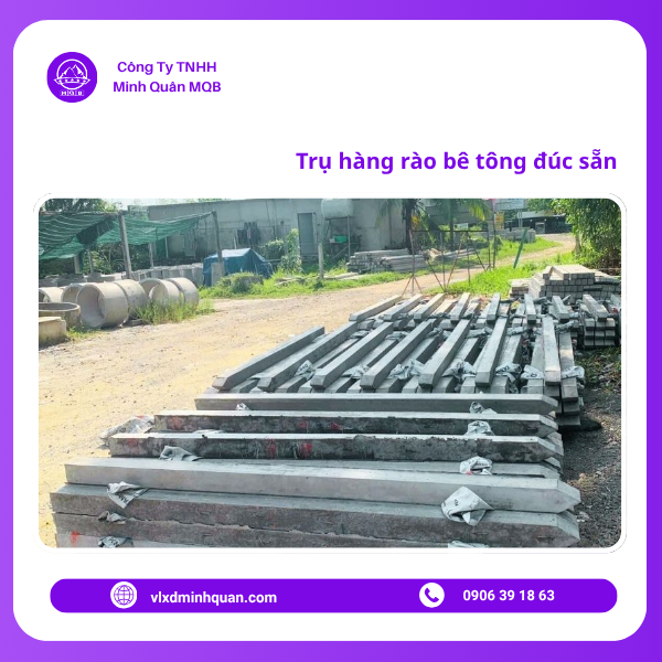 xưởng sản xuất trụ xi măng 3m tại hóc môn