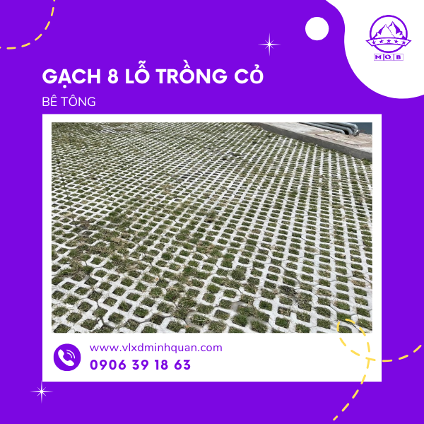 lắp đặt gạch trồng cỏ 8 lỗ tại hóc môn