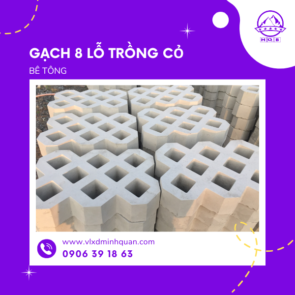 lắp đặt gạch trồng cỏ 8 lỗ tại nhà bè