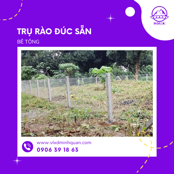 lắp đặt trụ bê tông hàng rào tại nhà bè