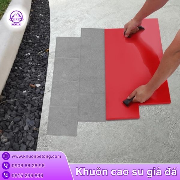 Khuôn cao su áp bê tông giả đá