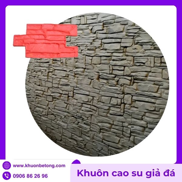 Khuôn cao su giả đá xếp lớp