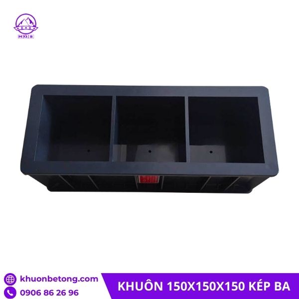 khuôn đúc mẫu 150x150x150mm ba ngăn bằng nhựa