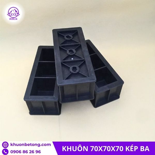 Khuôn đúc mẫu 70x70x70mm ba ngăn
