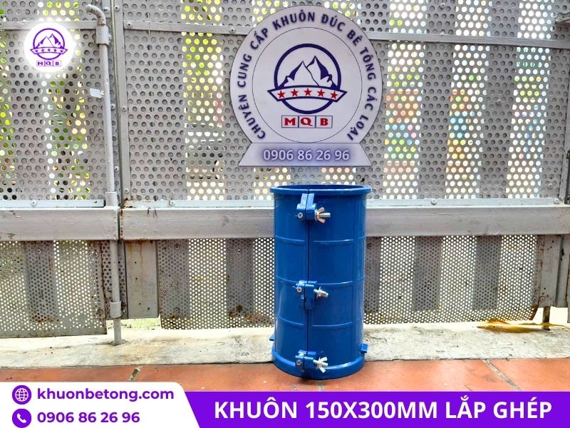 Khuôn đúc mẫu trụ bê tông 150x300mm có bulong