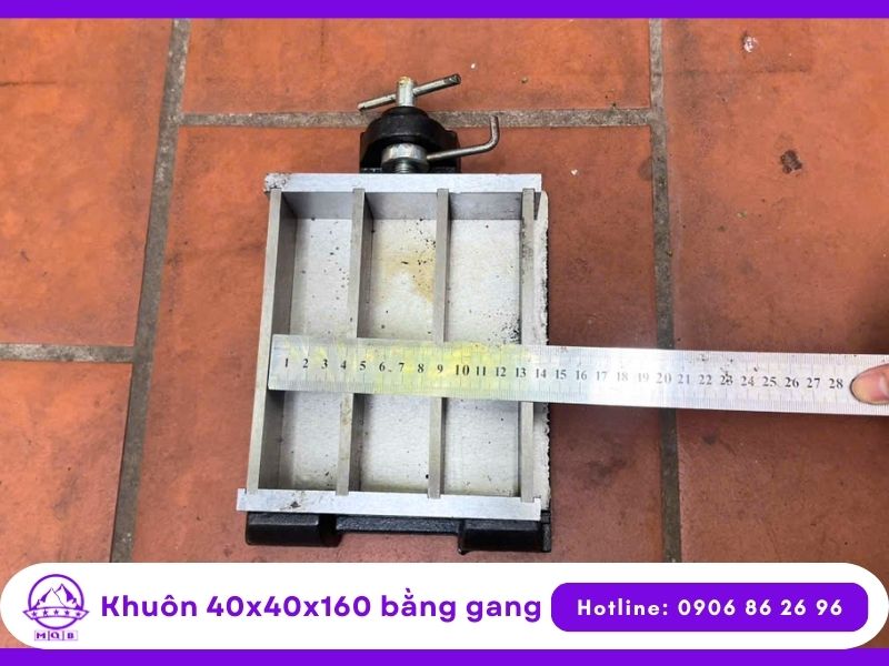 Khuôn đúc mẫu xi măng 4x4x16cm ba ngăn