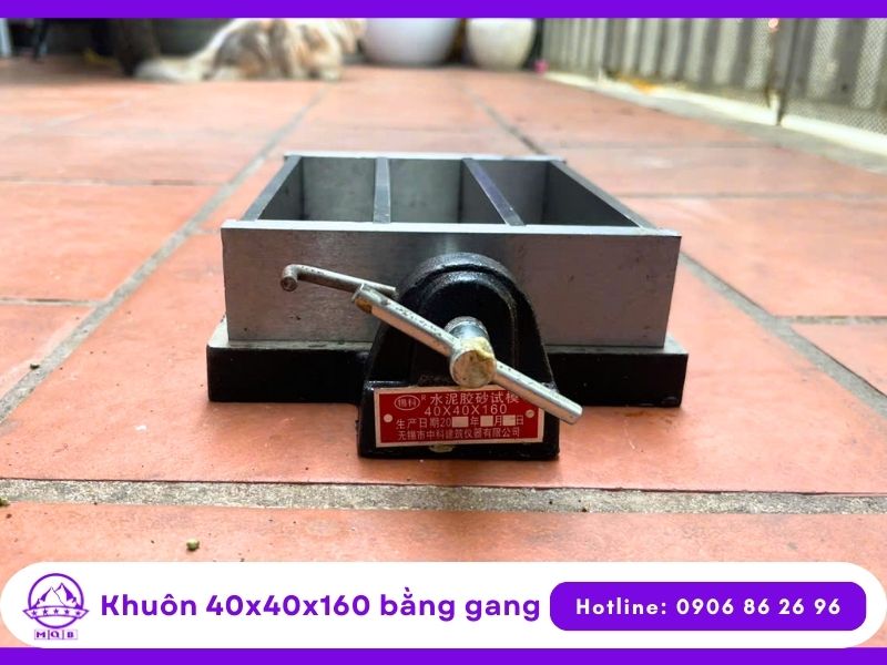 Khuôn đúc mẫu xi măng 4x4x16cm bằng gang