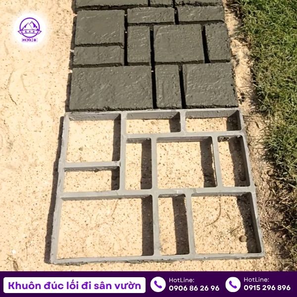 Cách dùng Khuôn sân vườn giả gạch