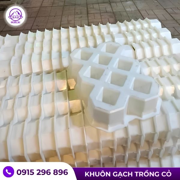 Cách dùng khuôn gạch taluy trồng cỏ