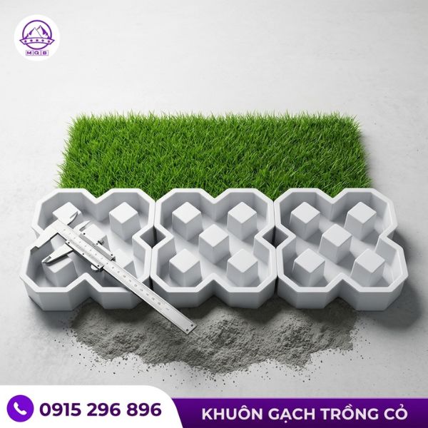 Cách dùng khuôn gạch trồng cỏ