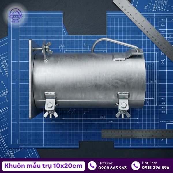 Giá khuôn đúc mẫu trụ 100x200mm bằng thép