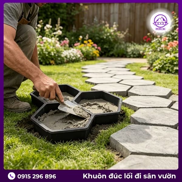 Khuôn đúc lối đi DIY bằng nhựa